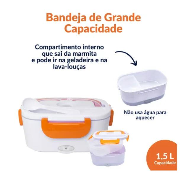 Lancheira Elétrica - Marmita Aquecedora de Alimentos com 2 Compartimentos