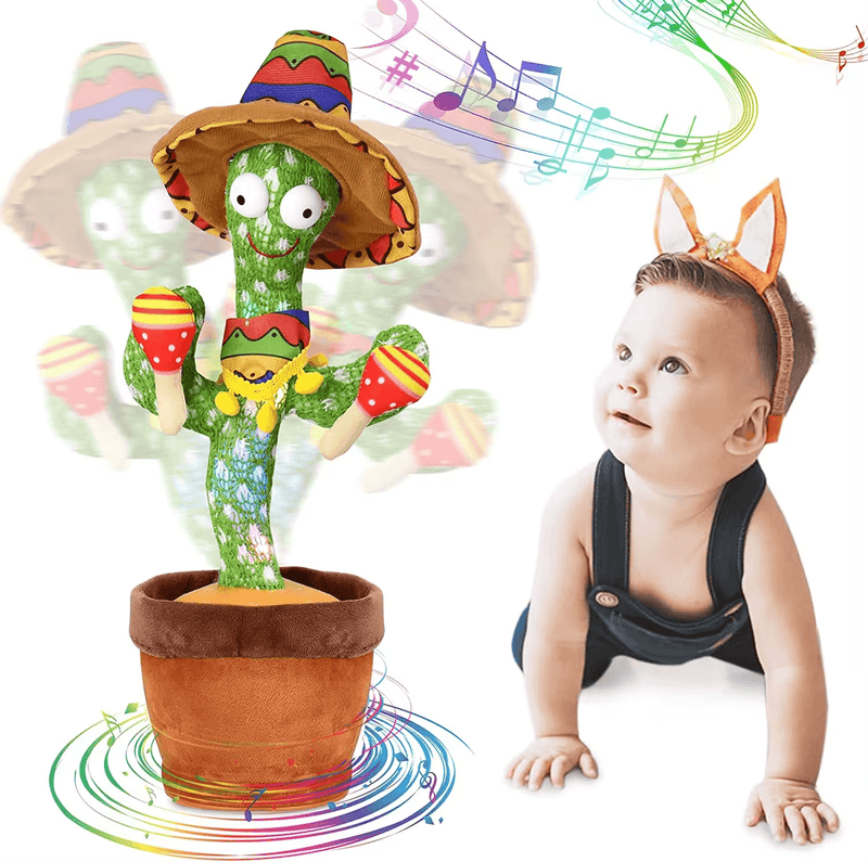 FunnyCactus - Cacto Dançante e Falante Interativo Recarregável