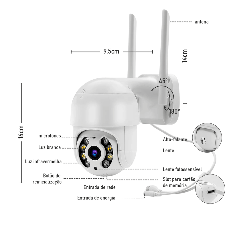 Câmera de Segurança IP Wifi Inteligente