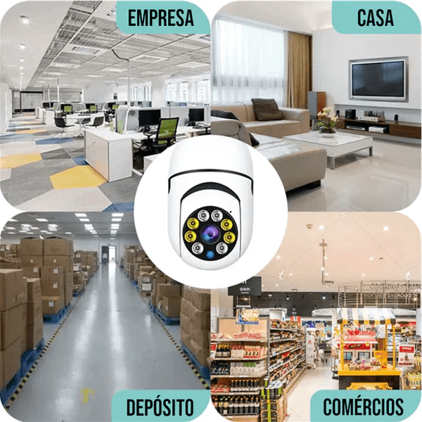 SafeLamp - Câmera Lâmpada de Segurança Inteligente Wifi 360°