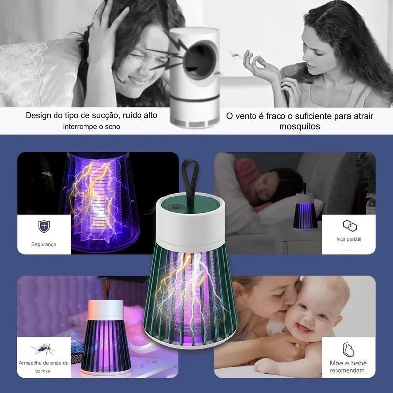 Lâmpada Elétrica Mata-Mosquitos Com Choque Luz UV Usb LampKiller™