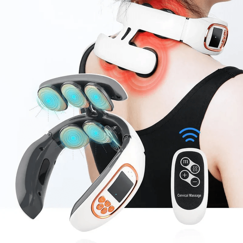 MassageMaster - Massageador de Pescoço e Cervical Inteligente com Compressa Quente