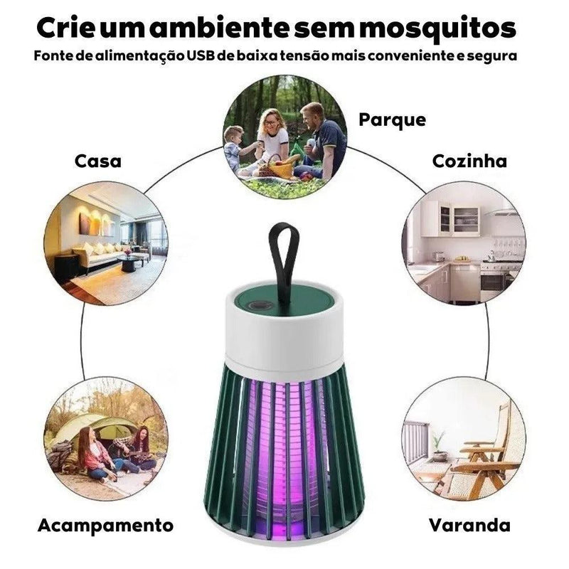 Lâmpada Elétrica Mata-Mosquitos Com Choque Luz UV Usb LampKiller™