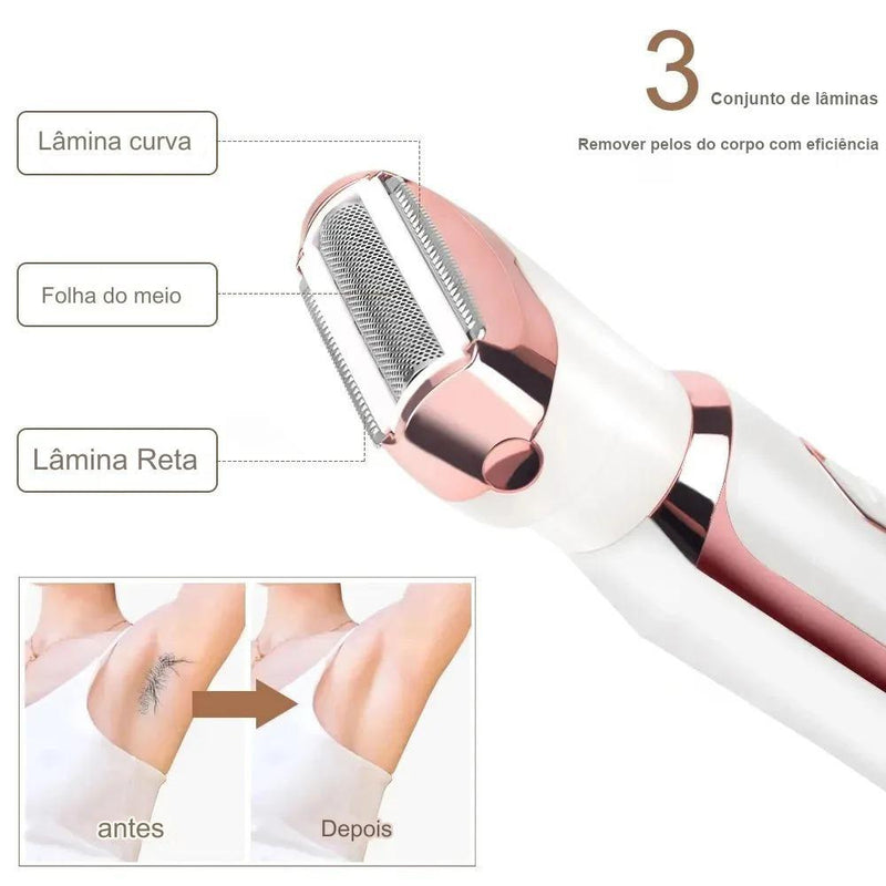 DepiBeauty Pro - Depilador Multifuncional 4 em 1 Recarregável