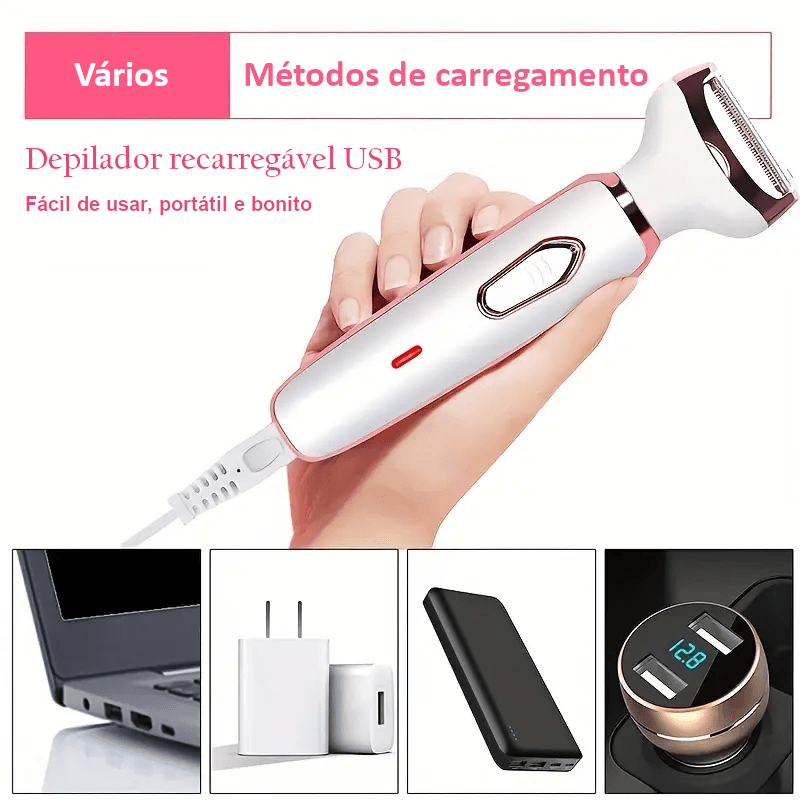 DepiBeauty Pro - Depilador Multifuncional 4 em 1 Recarregável