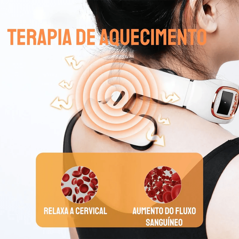 MassageMaster - Massageador de Pescoço e Cervical Inteligente com Compressa Quente