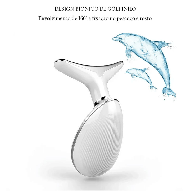 VivaSkin Pro - Massageador Facial Anti Rugas Rosto Pescoço com Laser Fotón de LED
