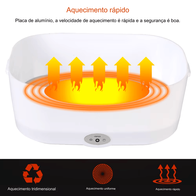 Lancheira Elétrica - Marmita Aquecedora de Alimentos com 2 Compartimentos