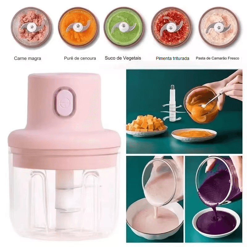 Mini Processador de Alimentos Elétrico Portátil MiniCorte™