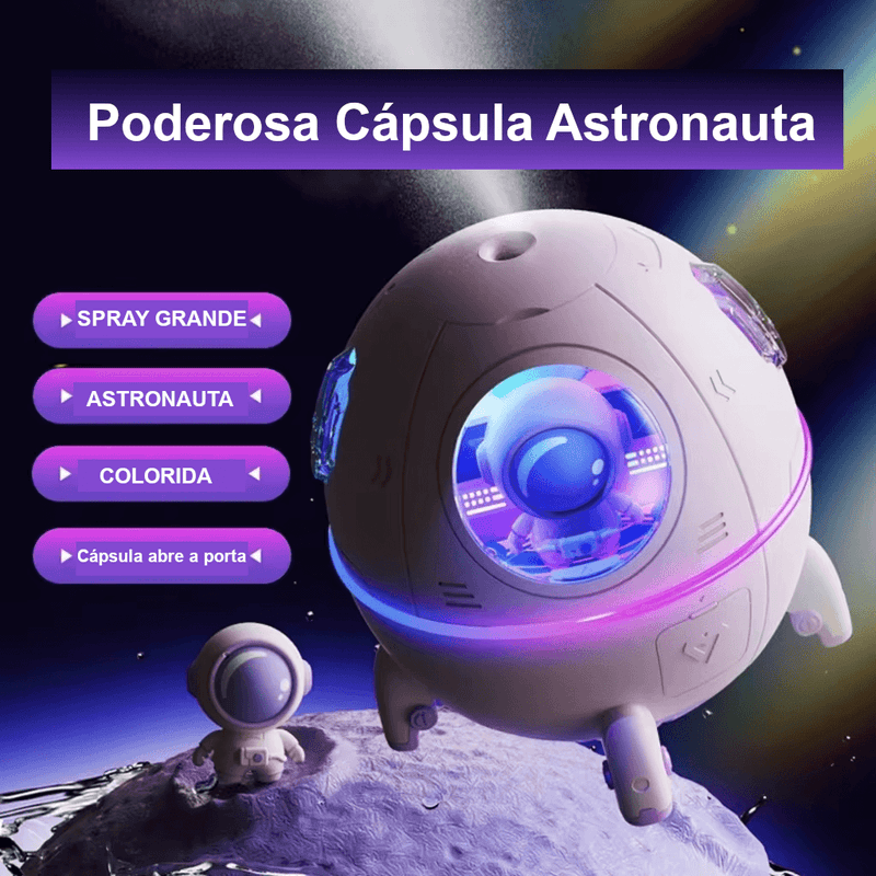 Umidificador e Luminária Cápsula Espacial Astronauta USB