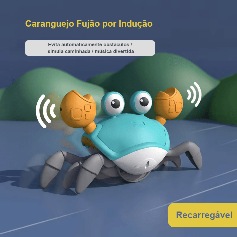 Caranguejo Fujão Interativo - Com Luz, Música e Sensor de Movimento
