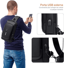 Pochete Transversal Anti-Furto Com Senha e Saída USB Unissex