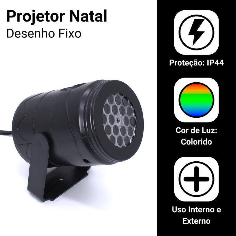 Projetor de Led Natal - Desenhos Natalinos Dinâmicos