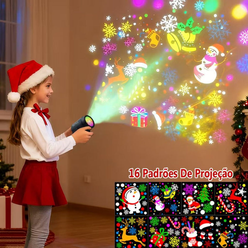 Projetor de Led Natal - Desenhos Natalinos Dinâmicos