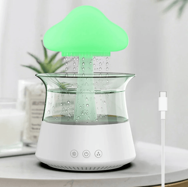 AquaNuvem - Umidificador Nuvem com Gotas Som de Chuva Relaxante