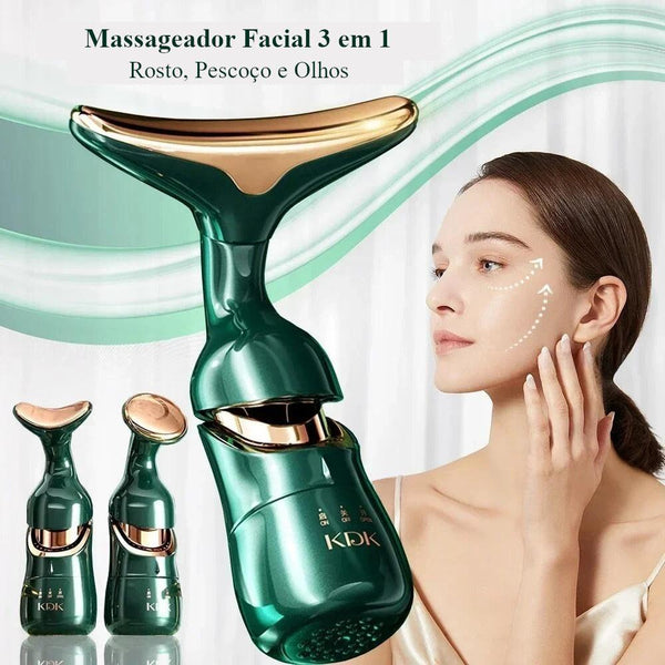RevitaLift - Massageador Facial Anti Rugas 3 em 1  | Rosto Pescoço e Olhos