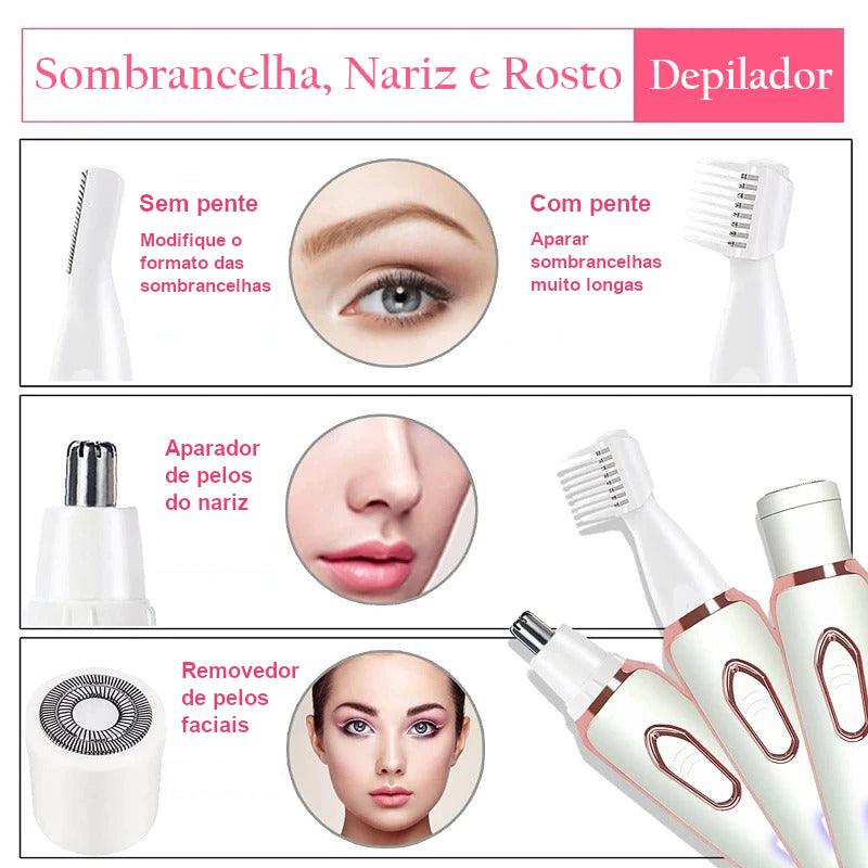 DepiBeauty Pro - Depilador Multifuncional 4 em 1 Recarregável