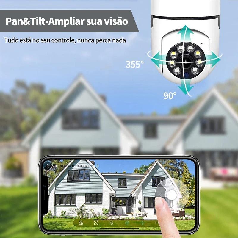 SafeLamp - Câmera Lâmpada de Segurança Inteligente Wifi 360°