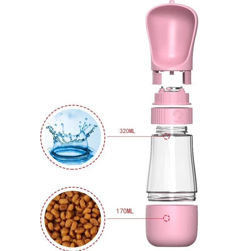 AquaPet 2 em 1 - Garrafa de Água 2 em 1 para Pets