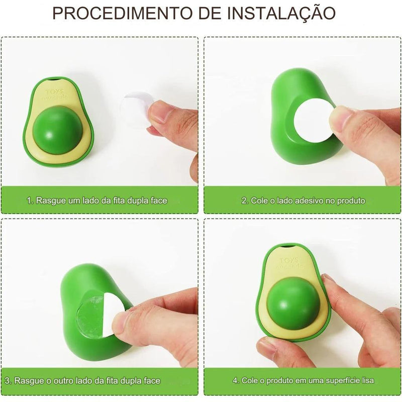 Abacate de Brinquedo com Catnip Natural para Gatos