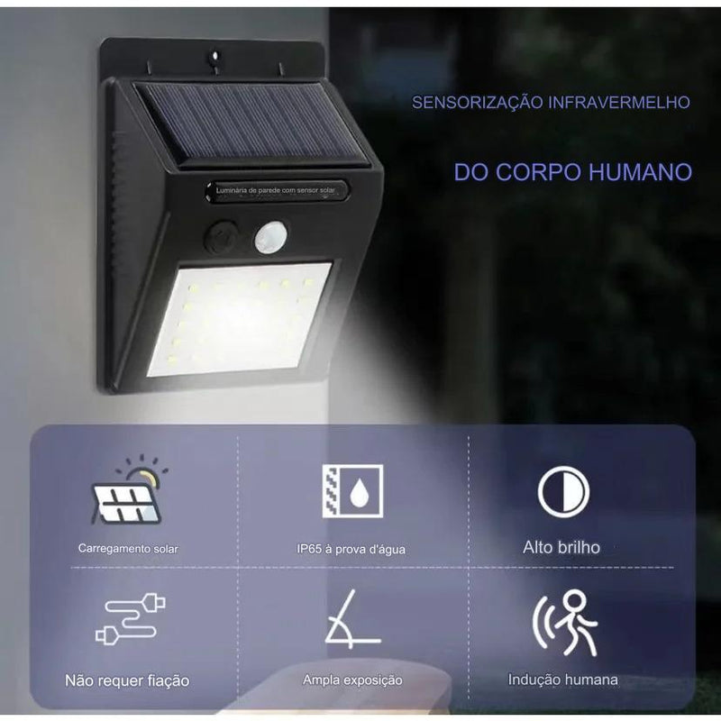 Luminária Solar Luz Led Com Sensor De Presença SolarLamp™