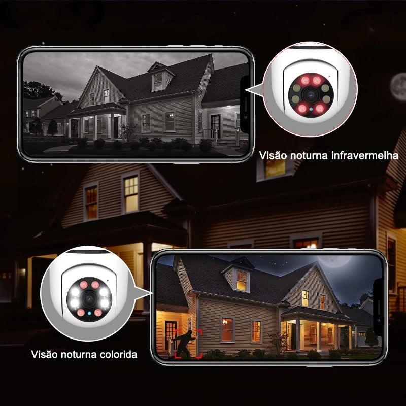 SafeLamp - Câmera Lâmpada de Segurança Inteligente Wifi 360°