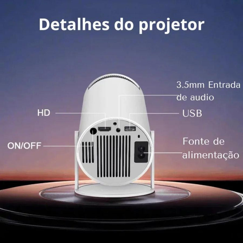 CineCast Pro - Projetor Portátil Inteligente com Android 11 Wifi 4k