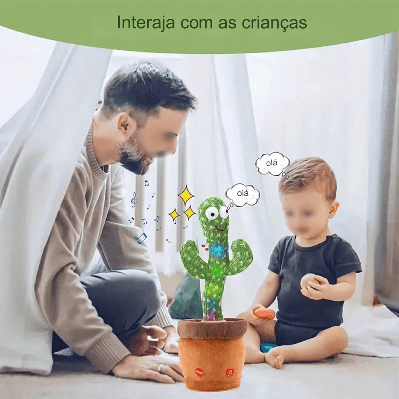 FunnyCactus - Cacto Dançante e Falante Interativo Recarregável