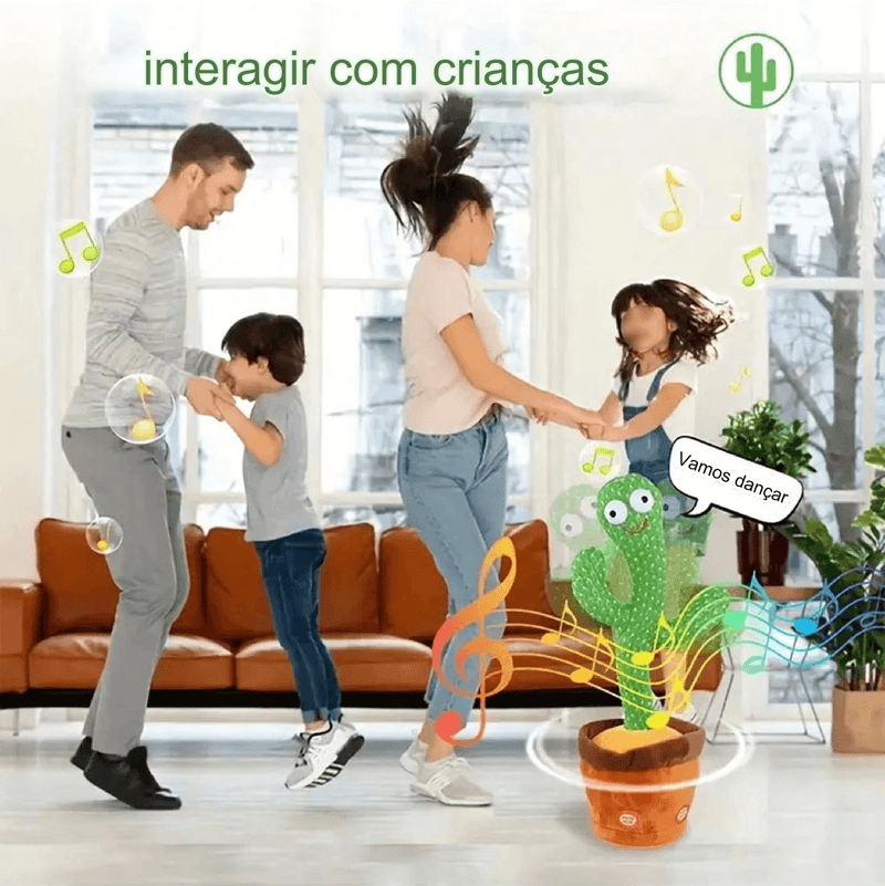 FunnyCactus - Cacto Dançante e Falante Interativo Recarregável